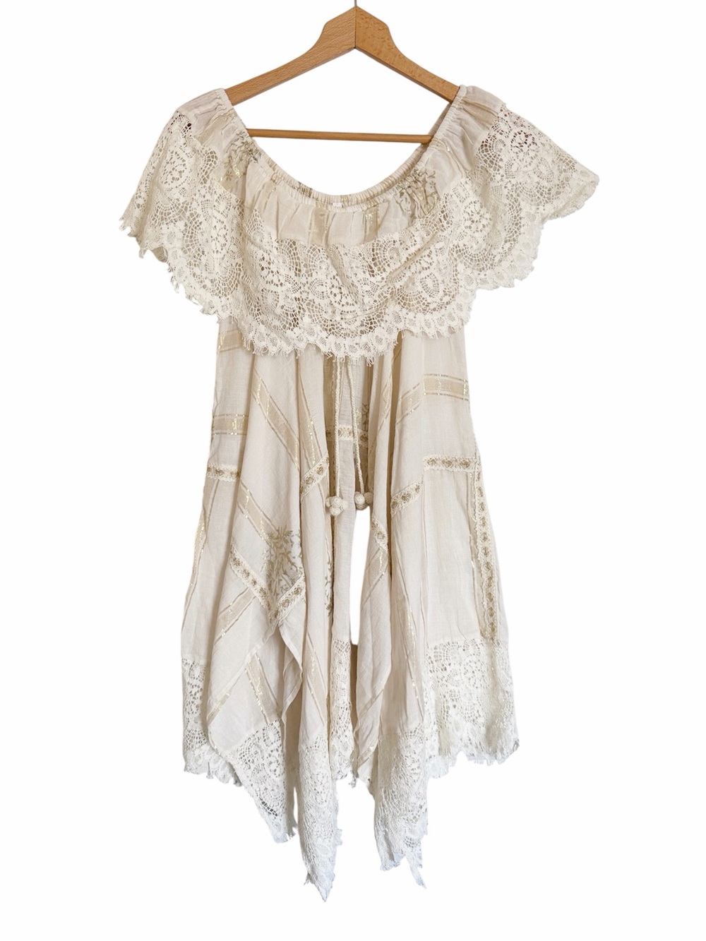 Flora Bella Rosamel Cotton Gauze Boho Asymmetrical Mini Dress size XS/S